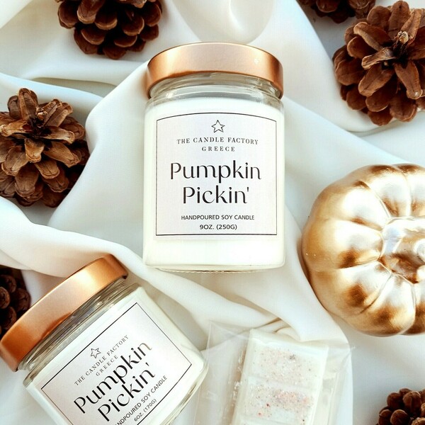 The Candle Factory Pumpkin Pickin' Χειροποίητο Κερί Σόγιας 250ml - αρωματικά κεριά, κερί σόγιας, soy candles, vegan κεριά - 2