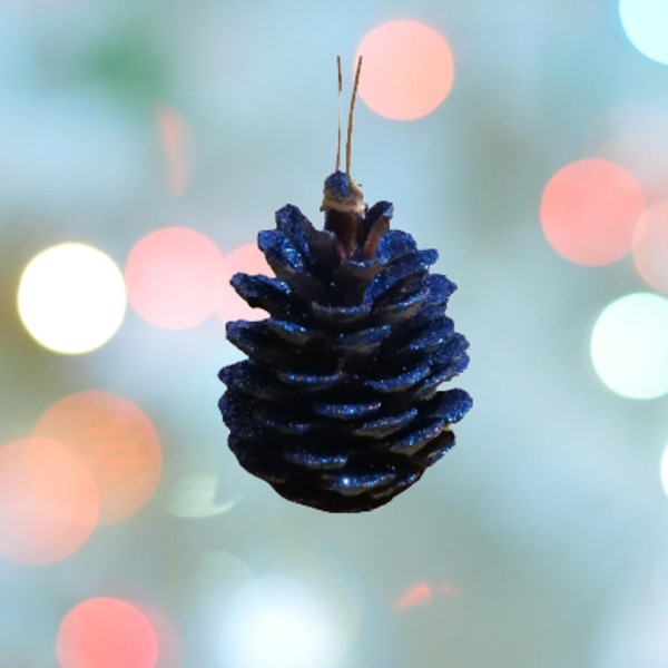 Χριστουγεννιάτικο στολίδι κουκουνάρι για το χριστουγεννιάτικο δέντρο. Η κάθε συσκευασία περιέχει 4 κουκουνάρια. - ξύλο, κουκουνάρι, στολίδια - 2