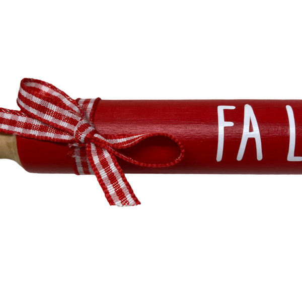 Διακοσμητικος μινι χριστουγεννιατικος ξυλινος κοκκινος πλαστης FA LA LA, 18cm - ξύλο, διακοσμητικά, χριστουγεννιάτικα δώρα - 2