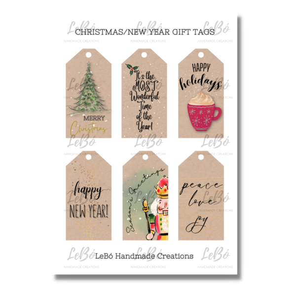 Εκτυπώσιμες Ετικέτες Χριστουγέννων-Πρωτοχρονιάς (5*10 εκ., Α4-PDF) - αυτοκόλλητα, χριστουγεννιάτικα δώρα, κάρτες