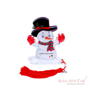 Γούρι 2024 χιονάνθρωπος 12 εκ - plexi glass, χιονάνθρωπος, χριστουγεννιάτικα δώρα, γούρια - 2