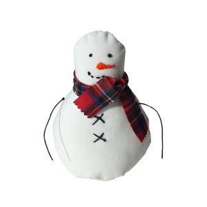 Διακοσμητικός υφασμάτινος χιονάνθρωπος - ύφασμα, χειροποίητα, διακοσμητικά, χριστούγεννα, χιονάνθρωπος