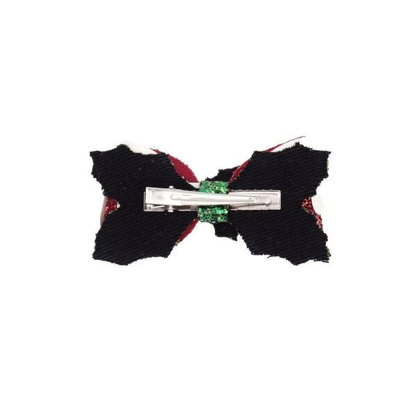 Παιδικό Κλιπ Μαλλιών Φιόγκος Γκι Glitter Ύφασμα Πράσινο Κοκκινο10x5-Αντίγραφο - κορίτσι, για τα μαλλιά, χριστουγεννιάτικα δώρα, αξεσουάρ μαλλιών, hair clips - 2