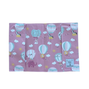 Θήκη βιβλιαρίου υγείας παιδιού με ζωάκια σε αερόστατα ροζ φόντο - κορίτσι, θήκες βιβλιαρίου - 3