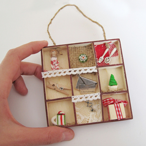 Ξύλινο Χριστουγεννιάτικο κρεμαστό διακοσμητικό για το σπίτι 9x9x1,2 εκ. - διακοσμητικό, ξύλο, χριστουγεννιάτικα δώρα, στολίδια - 5