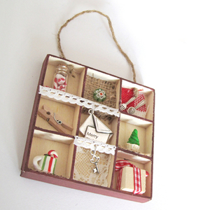 Ξύλινο Χριστουγεννιάτικο κρεμαστό διακοσμητικό για το σπίτι 9x9x1,2 εκ. - διακοσμητικό, ξύλο, χριστουγεννιάτικα δώρα, στολίδια - 2