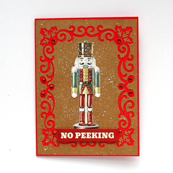 Χριστουγεννιάτικη κάρτα No Peeking - χαρτί, ευχετήριες κάρτες