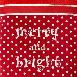 Σετ Χειροποίητες Βαμβακερές Πετσέτες «Merry and Bright» 3 τεμαχίων - Christmas Props - ύφασμα, λευκά είδη, χριστουγεννιάτικα δώρα, πετσέτες - 4