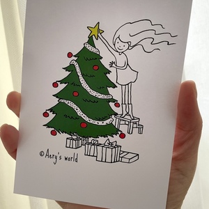 Χριστουγεννιάτικη ευχετήρια κάρτα με δέντρο - χριστούγεννα - 2