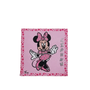 Ποντικουλα ροζ ζωγραφικη σε καμβά με το όνομα του παιδιού 20Χ20εκατ. - κορίτσι, ήρωες κινουμένων σχεδίων, προσωποποιημένα, παιδικοί πίνακες