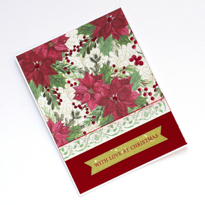 Χριστουγεννιάτικη κάρτα "With love at Christmas" - χαρτί, ευχετήριες κάρτες - 4