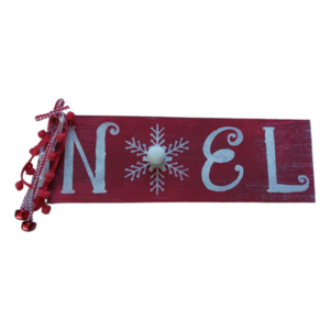 Χριστουγεννιάτικη Διακοσμητική Επιγραφή "Νοel"- κόκκινη - ξύλο, vintage, διακοσμητικά, χιονονιφάδα
