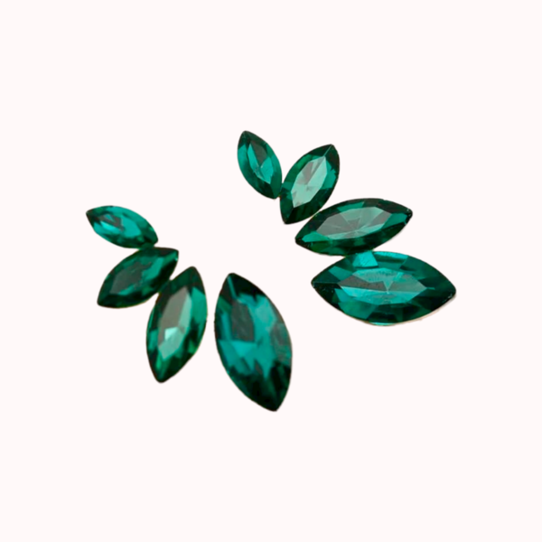Σκουλαρίκια Με Πράσινες Πέτρες - στρας, ορείχαλκος, μεγάλα, καρφάκι
