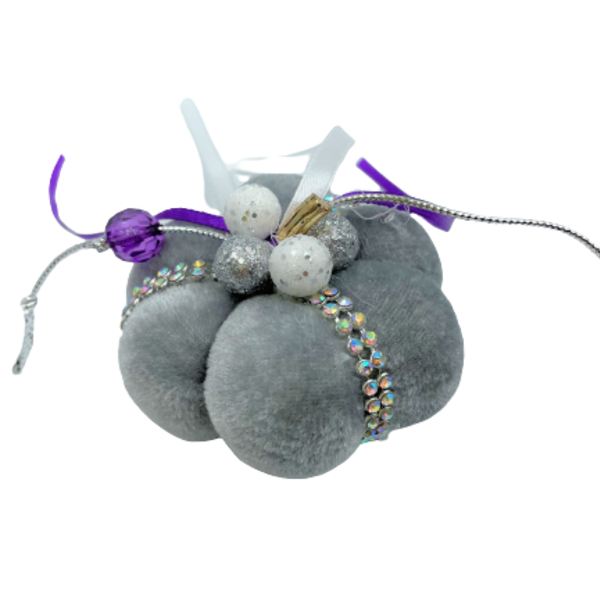 Κολοκύθα βελούδινη Γκρι balls σε διάσταση 7,5 εκ. - βελούδο, διακοσμητικά, κολοκύθα
