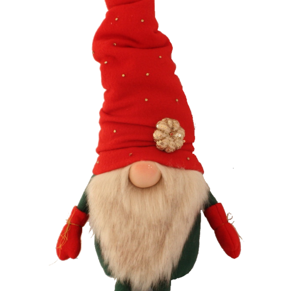 Νάνος (Gnome) υφασμάτινος με κόκκινο σκούφο 70 εκ - ύφασμα, γιαγιά, διακοσμητικά, χριστουγεννιάτικα δώρα, άγιος βασίλης
