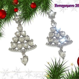 Σκουλαρικια Χριστουγεννιατικα με Κρυσταλλα και Ζιργκον σε Ατσαλι. - ημιπολύτιμες πέτρες, ατσάλι, κρεμαστά, νυφικά, χριστουγεννιάτικα δώρα - 3