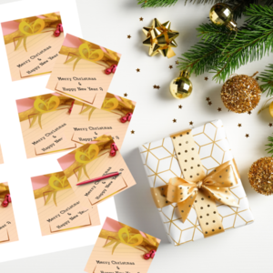 Χριστουγεννιάτικη κάρτα 7x7 εκ εκτυπώσιμη για βραχιόλια - γουράκια #ψηφιακό αρχείο - κάρτες, γούρια - 4