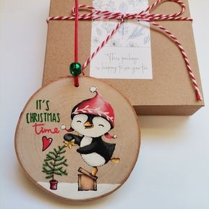 Προσωποποιημένο χειροποίητο χριστουγεννιάτικο ξύλινο στολίδι για παιδιά - ξύλο, χριστουγεννιάτικα δώρα, στολίδια - 3