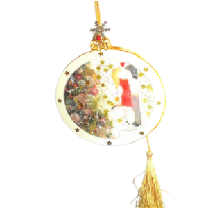 Χειροποιητο Γουρι 2024,- Ζευγαρι διπλα στο Χριστουγεννιατικο δεντρο- απο ξυλο και υγρο γυαλι - ξύλο, γυαλί, χριστουγεννιάτικα δώρα, γούρια, δέντρο
