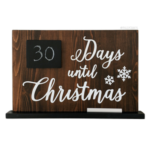 Ξύλινη πινακίδα "Μέρες έως τα Χριστούγεννα" 30x20cm - ξύλο, χριστουγεννιάτικο, διακοσμητικά, χριστούγεννα