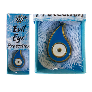 Γαλάζιο διακοσμητικό γούρι με μάτι φυλαχτό σε σπιρτόκουτο 5.3x3.5x1.7εκ - χαρτί, evil eye, διακοσμητικά, γούρια, φυλαχτά - 2