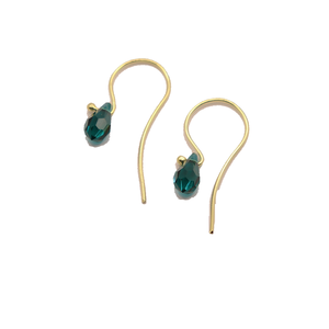 "Emerald" earrings - επιχρυσωμένα, ασήμι 925, swarovski, κρεμαστά, φθηνά