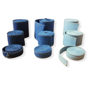 Σετ με 9 τζιν κορδέλες 1-3 cm/Γαλάζιο, μπλε, μπλε σκούρο/1 μέτρο - για τα μαλλιά, υλικά κοσμημάτων, υλικά κατασκευών - 3