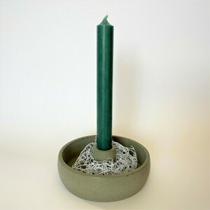 Kηροπήγιο από Τσιμέντο Στρογγυλό, κερί σπαρματσέτο, 13x4,5εκ X - τσιμέντο, κεριά & κηροπήγια - 3