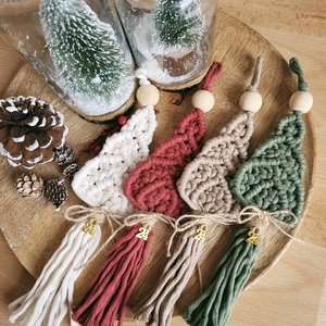 Γούρι δεντράκι μακραμέ σε διάφορα χρώματα (25cm) - νήμα, μακραμέ, γούρια, δέντρο - 2