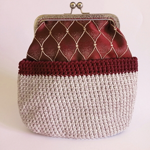 Γυναικεία πλεκτή τσάντα χειρός, clutch, vintage, σε ανοιχτό ροζ χειροποίητη - νήμα, φάκελοι, clutch, χειρός, βραδινές - 3