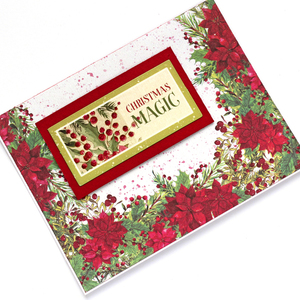 Χριστουγεννιάτικη χειροποίητη κάρτα "Christmas magic" - χαρτί, ευχετήριες κάρτες
