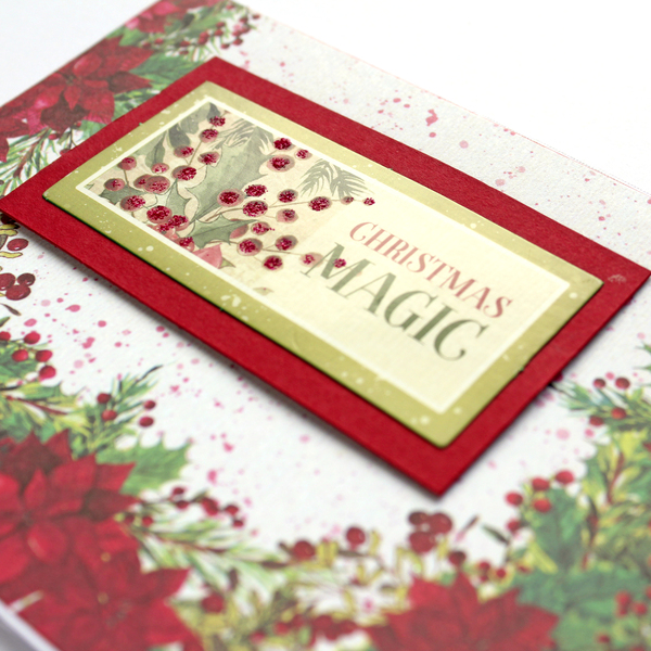 Χριστουγεννιάτικη χειροποίητη κάρτα "Christmas magic" - χαρτί, ευχετήριες κάρτες - 2