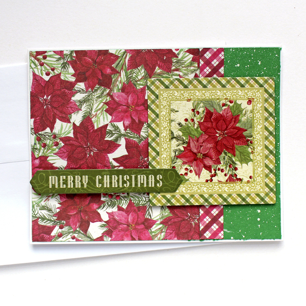 Χριστουγεννιάτικη χειροποίητη κάρτα "Merry Christmas" - χαρτί, ευχετήριες κάρτες - 2