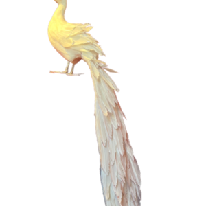 Χριστουγεννιάτικο πουλι με φτερά λευκό 65 εκ - ύφασμα, στολίδια - 2
