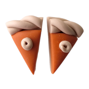 Σκουλαρίκια καρφωτά παστάκια πορτοκαλί με πολυμερικό πηλό / μεγάλα / ατσάλι / Twice Treasured - πηλός, cute, καρφωτά, γλυκά, kawaii