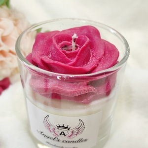 ROSE FLOWER - χειροποίητα, αρωματικά κεριά, αρωματικό, κεριά, κεριά & κηροπήγια - 2