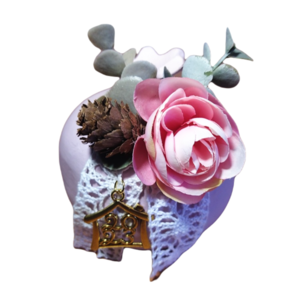 Γουρι κεραμικό ρόδι victorian pink - πηλός, κεραμικό, ρόδι, χριστουγεννιάτικα δώρα, γούρια - 2