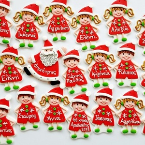 Χριστουγεννιάτικο προσωποποιημένο στολίδι δέντρου ξωτικό από πολυμερικό πηλό (περίπου 11*6,5εκ.) - χειροποίητα, χριστουγεννιάτικο, στολίδια, για παιδιά, προσωποποιημένα - 2