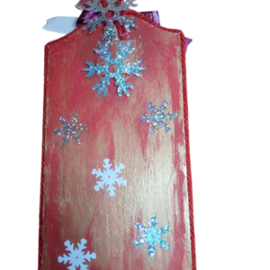 Χειροποιητο Γουρι 2024 , ξυλινο κρεμαστο καδρακι - ο Αγ. Βασιλης με τα δωρα- - ξύλο, δασκάλα, χριστουγεννιάτικα δώρα, άγιος βασίλης, γούρια - 3