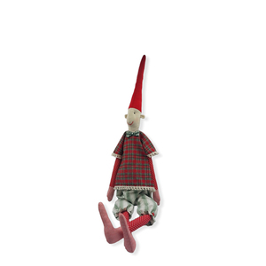 Κούκλα Ξωτικό Αγόρι, Tartan, 75εκ. - ύφασμα, δώρα για παιδιά, διακοσμητικά, χριστουγεννιάτικα δώρα, κούκλες - 2
