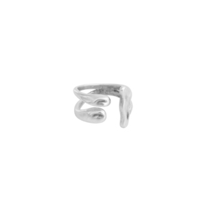 Επάργυρο δαχτυλίδι από ορείχαλκο με σφυρήλατο σχήμα - ορείχαλκος, επάργυρα, μεγάλα, αυξομειούμενα
