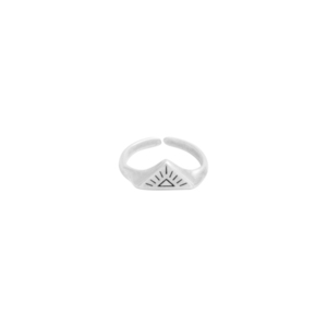 Επάργυρο δαχτυλίδι από ορείχαλκο σε τριγωνικό σχήμα - ορείχαλκος, επάργυρα, αυξομειούμενα