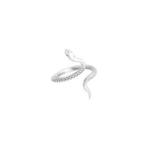 Επάργυρο δαχτυλίδι από ορείχαλκο σε σχήμα φιδιού - ορείχαλκος, επάργυρα, αυξομειούμενα