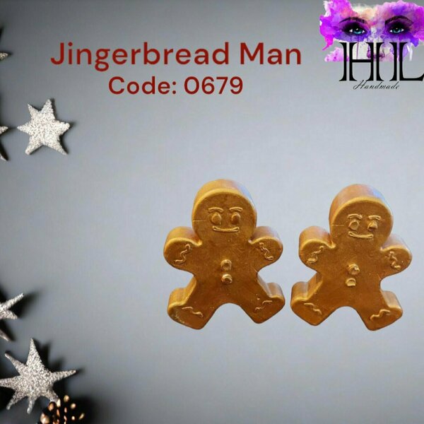2 pcs Jingerbread Man 7x 5,5 x 1,2 cm - πηλός, διακοσμητικά - 2
