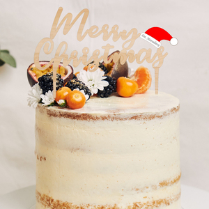 Ξύλινο Διακοσμητικό Τούρτας MERRY CHRISTMAS (FAMILY) στα 17εκ. - ξύλο, διακοσμητικά για τούρτες, είδη κουζίνας - 4