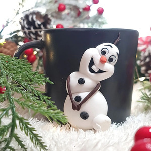 Χριστουγεννιάτικη κούπα Disney με τον Όλαφ - πορσελάνη, polymer clay, χριστουγεννιάτικα δώρα, κούπες & φλυτζάνια