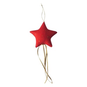 Χριστουγεννιάτικο στολίδι αστέρι - κόκκινο - ύφασμα, αστέρι, χριστούγεννα, στολίδι δέντρου, στολίδια