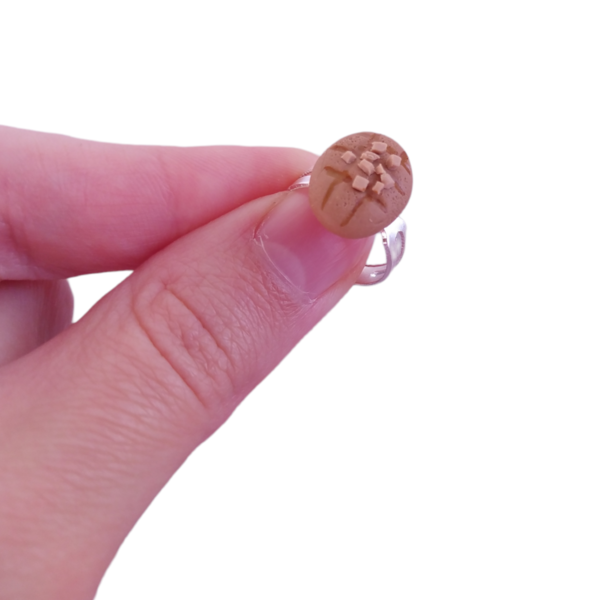 Παιδικό αυξομειούμενο δαχτυλίδι μελομακάρονο με πολυμερικό πηλό / μικρό / μεταλλικό / Twice Treasured - πηλός, cute, καρφωτά, κοσμήματα, γλυκά - 3
