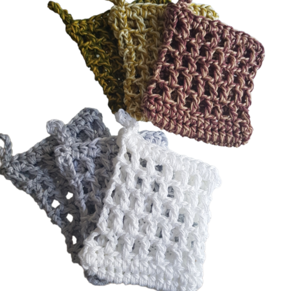 Soap saver/ πλεκτή θήκη σαπουνιού - βαμβάκι, crochet - 2