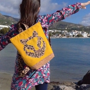 Παιδική τσάντα πλάτης Τίγρης, από φελλό. Anifantou - animal print, πλάτης, φελλός, τσαντάκια - 4